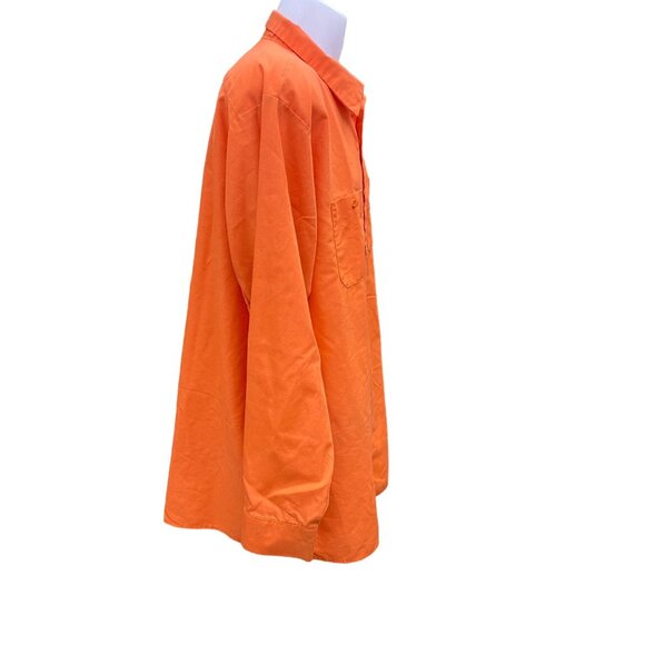 3 Red Kap Mens XXL Long Sleeve Orange Work Shirt Cotton Dual Chest Pockets - Picture 7 of 13